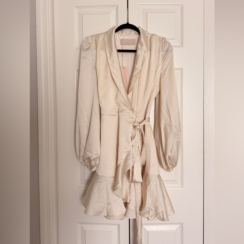 KEEPSAKE the Label Ivory Wrap Ruffle Dress